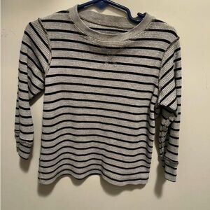 The Children's Place Black and White Striped Long Sleeve Tee